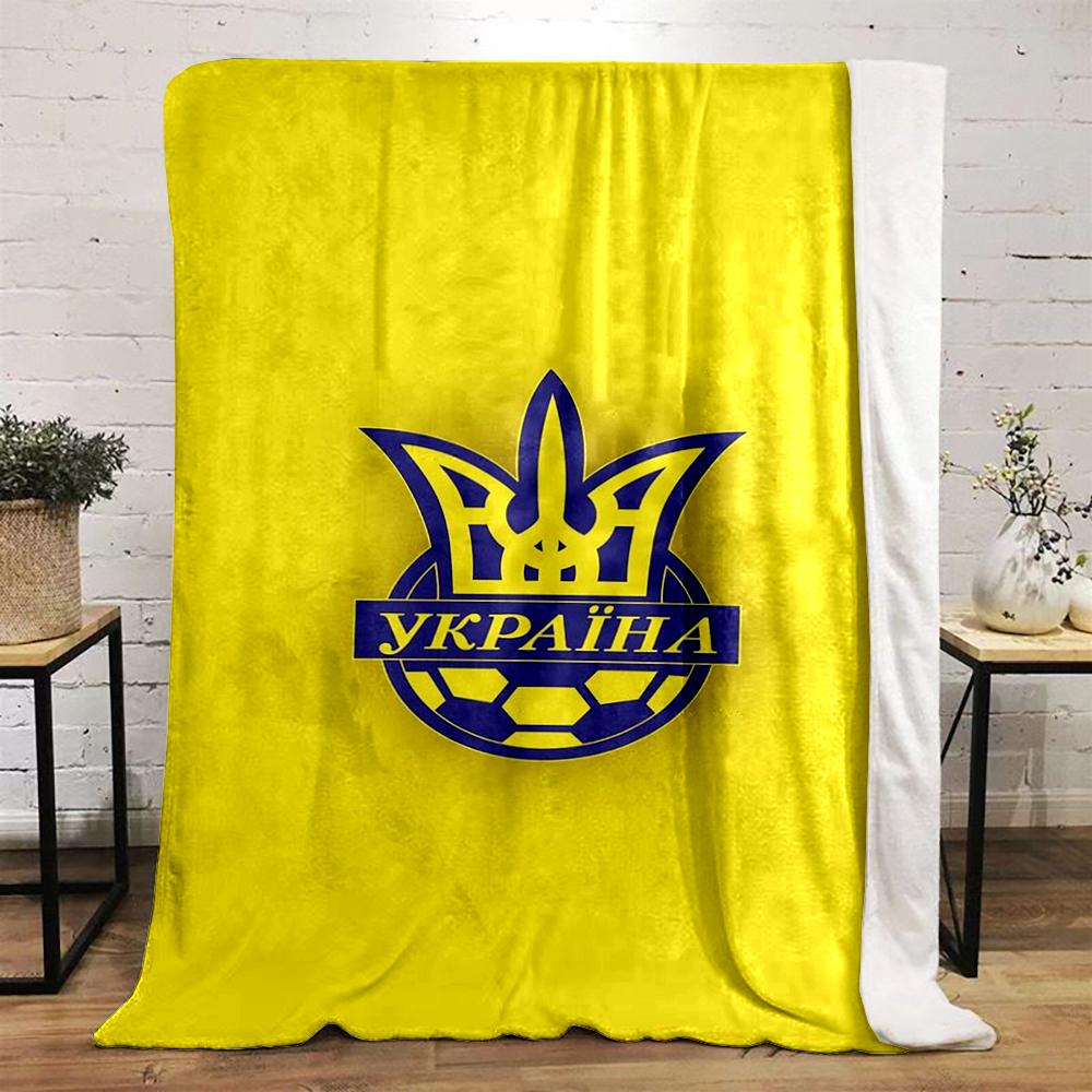 Blue Trident Emblem on Yellow Background printed Flannel blanket for bedroom, living room, sofa, and nap