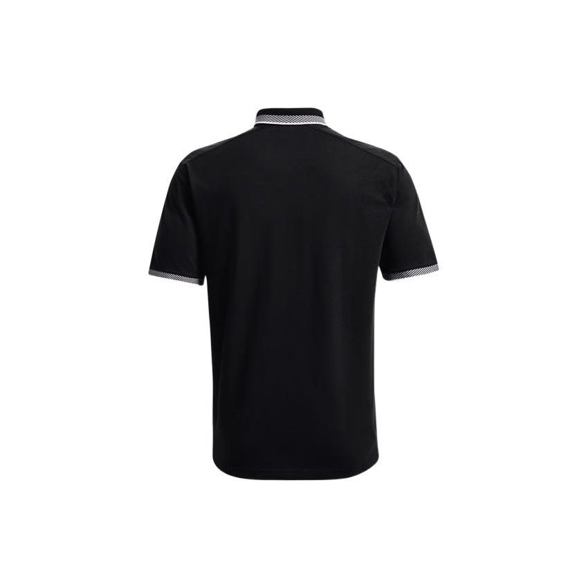 Under Armour Рубашка поло с короткими рукавами в полоску и манжетами, мужские топы, черные 1370099-001