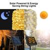 12/22 м солнечные гирлянды для улицы, водонепроницаемые, на солнечной энергии, медная проволока, гирлянды для свадьбы, вечеринки, рождественской елки
