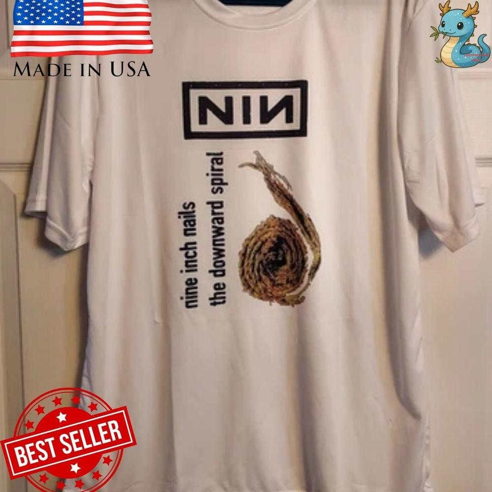 Винтажный Стиль Nine Inch Nails NIN Репринт Графическая Футболка Черная Футболка Унисекс