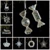 Plastic Christmas Tree Acrylic Pendant Elk/Crown/Candy/Wing Ice Crystal Pendant  Christmas