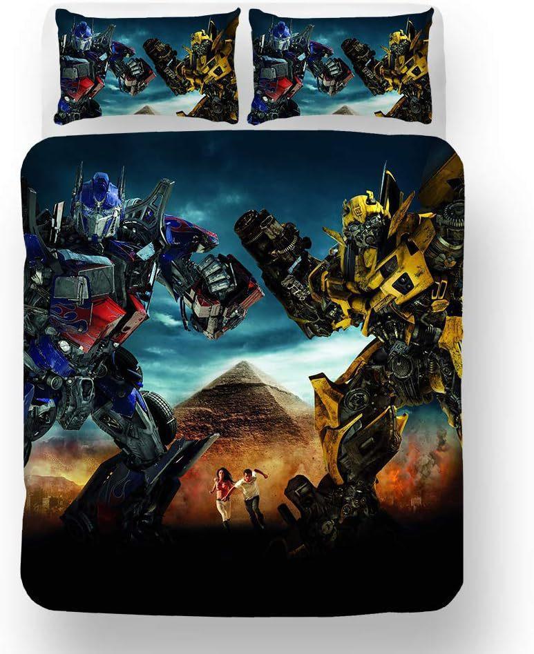Animation T-Transformers Printing Bedding Set 2/3Pcs Children'S Gift Duvet Cover Youth Kids Girl Boys Gift Single/Double/Queen