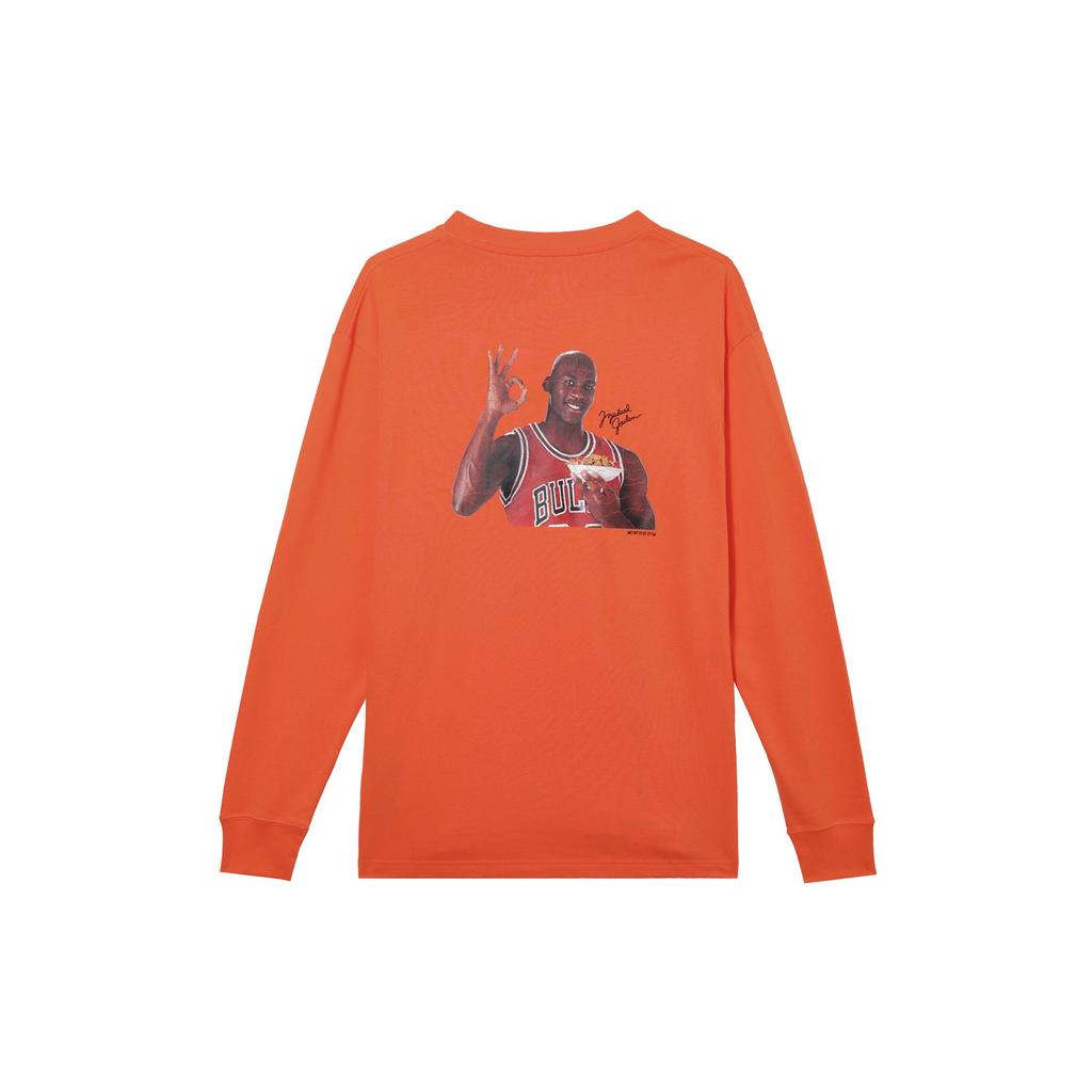 Jordan Футболка с длинными рукавами и логотипом. Мужские топы оранжевого цвета DV8429-817