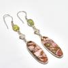 Copper Rhodochrosite, Labradorite Gemstone Handmade Jewelry Earring 3.21"