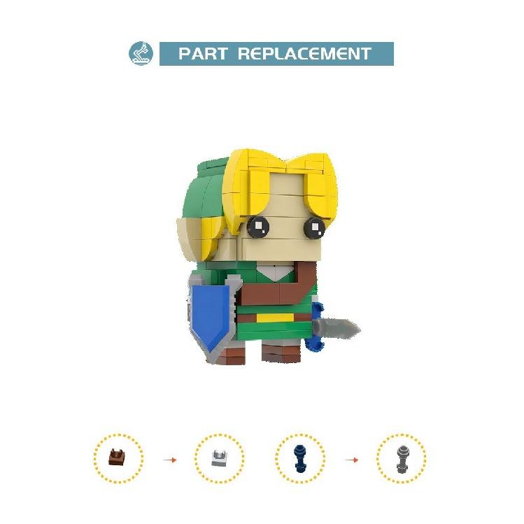 Buildmoc Zeldaing Wild Breath Link Череп Kid Kass Lynel Brickheadz Аниме Фигурки MOC Строительные блоки Игрушки для детей