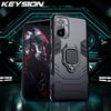 KEYSION Shockproof Armor Case For Redmi Note 10 Pro 5G 10S Ring Stand Silicone Phone Cover for Xiaomi Redmi Note 10 4G 10Pro Max
