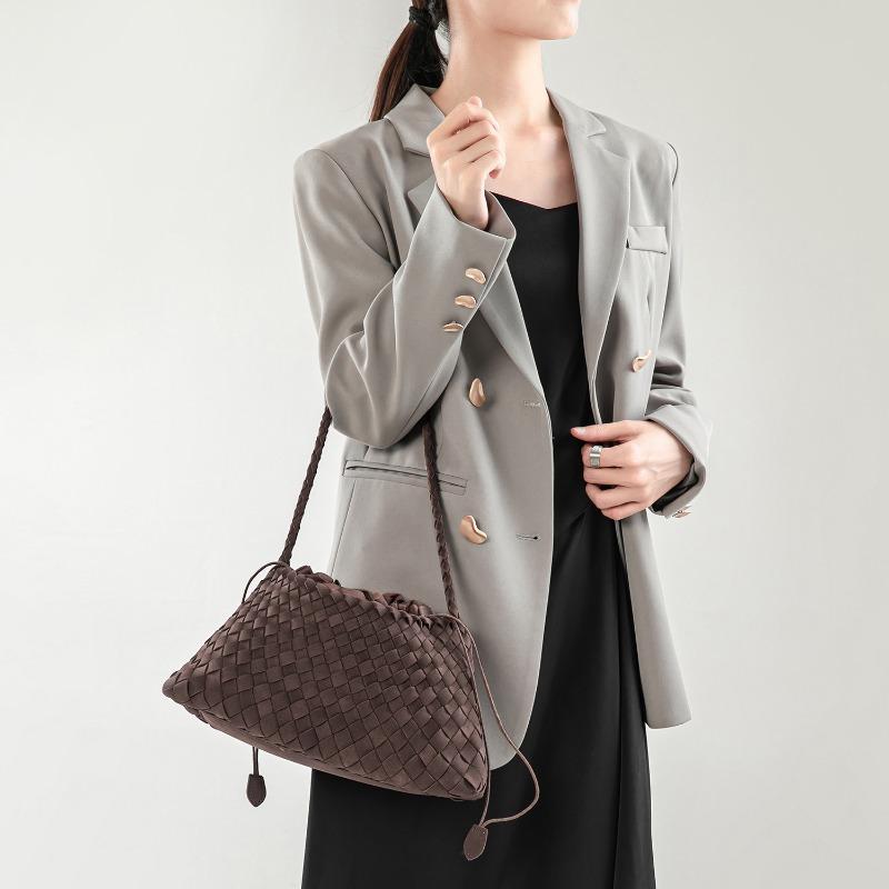 Сплетенная вручную сумка-подмышка на плечо, осенне-зимняя матовая сумка-лодочка в ретро-стиле, сумка-корзина для овощей, мамина сумка