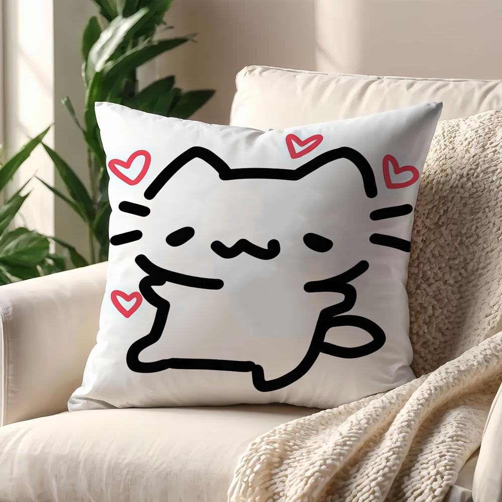 Cute Strawberry Cat cushion cover For Pillow Printing Sofa Decoration Home Car Room Coffee Shop Office Nordic Simplicity