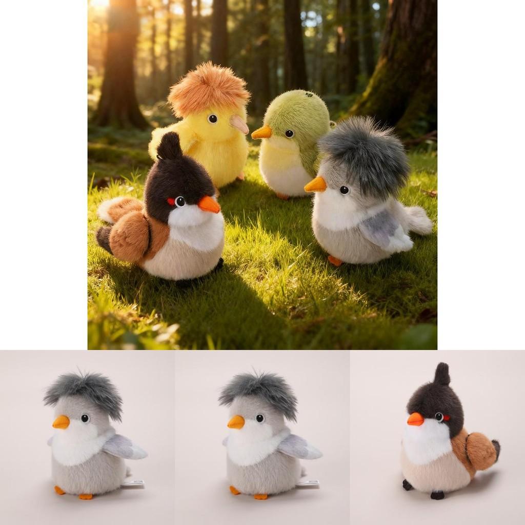 Simulated Island Canary White Eye Red Whiskered Bulbul Plush Toy Doll For Travel And Gift Use