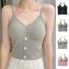 Summer Tank Tops For Women Bras Top For Women Tank Tops Camisole With Built In Padded Bra Vest Cami Sleeveless Basic Solid Sexy V Neck