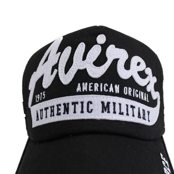 AVIREX Кепка Avirex, сетчатая кепка, американская повседневная кепка, популярная трендовая брендовая уличная подарочная кепка с логотипом для мужчин (Чувствовал (черный))