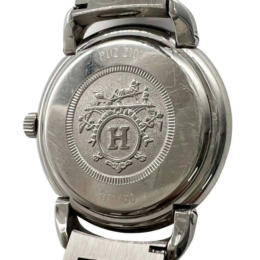 Used HERMES PU2.210 Pullman Quartz Watch Genuine / C1305
