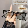 Фотохромные очки, меняющие цвет, очки для близорукости с защитой от синего света, сверхлегкие 8402