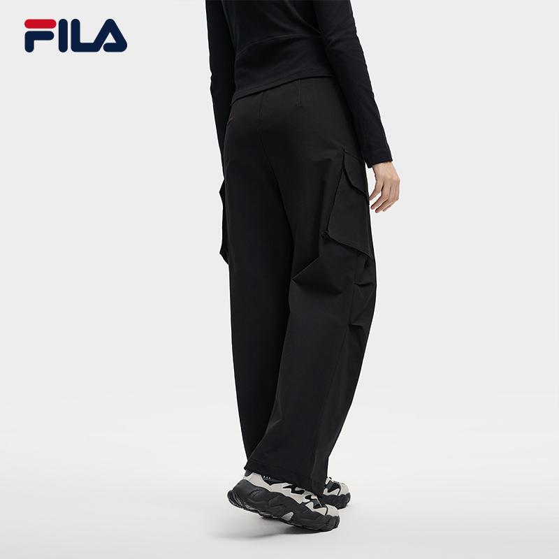 Fila Оригинальные Простые Классические Рабочие Мягкие Удобные Брюки Кэжуал с Прямыми Штанинами из Матовой Ткани Женский низ F11W549802FBK