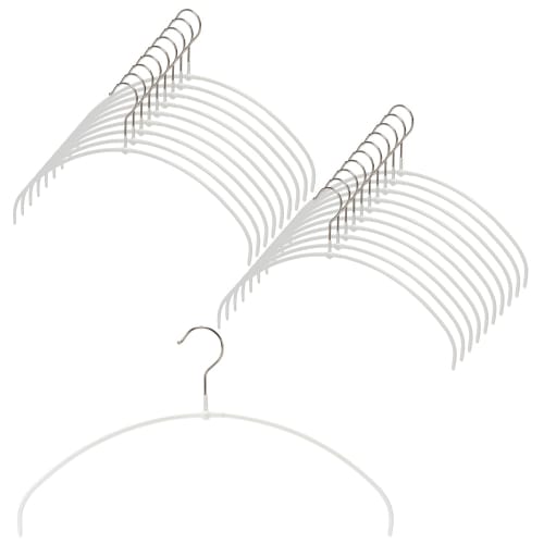 MAWA German Non-Slip MAWA Hangers, Economic Light, 40PT, Set of 20, White, 10-Year Warranty