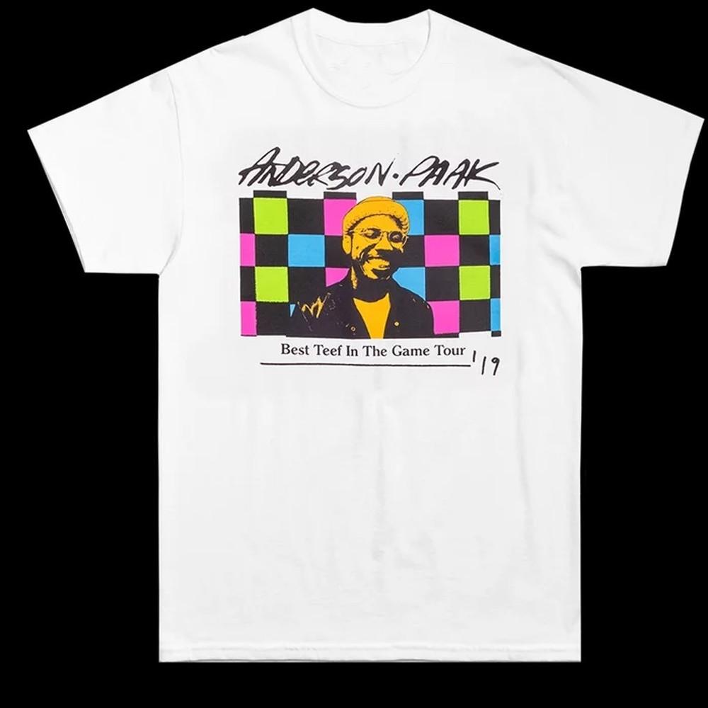 Anderson Paak лучшие зубы в игре тур Футболка белая Футболка все размеры X413 Унисекс футболка