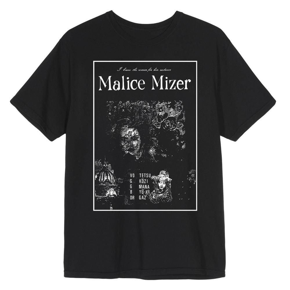 Malice Mizer Я знаю причину ее грусти Черная футболка S-5XL Унисекс Футболка