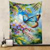 Vibrant Butterfly and Floral Design Patterned Tapestry for Bedroom and Living Room Home Decor