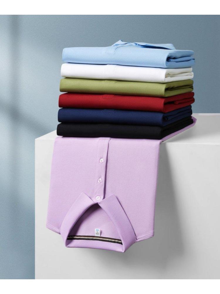 Летняя мужская и женская футболка с коротким рукавом и лацканом, однотонная, YG-688