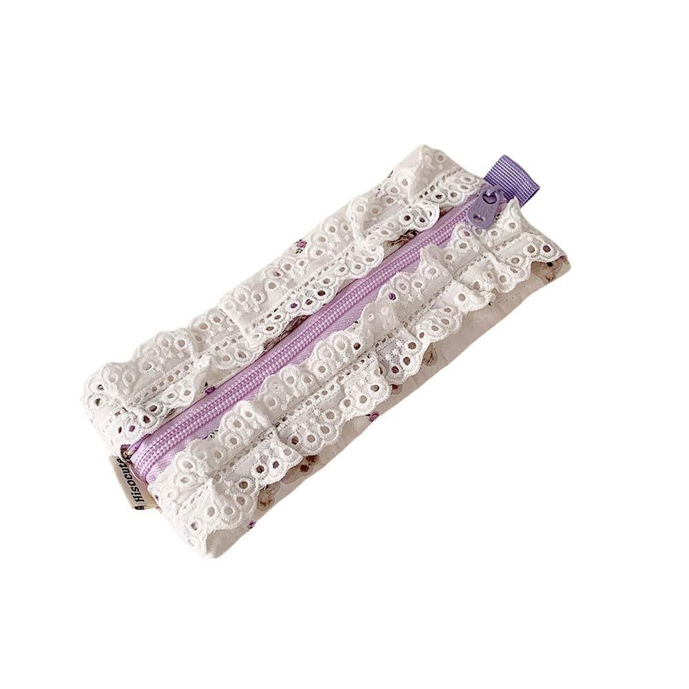 Настольное хранение Корейский стиль Пенал Сладкое кружево Бант Сумочка для карандашей Подставка для канцелярских принадлежностей