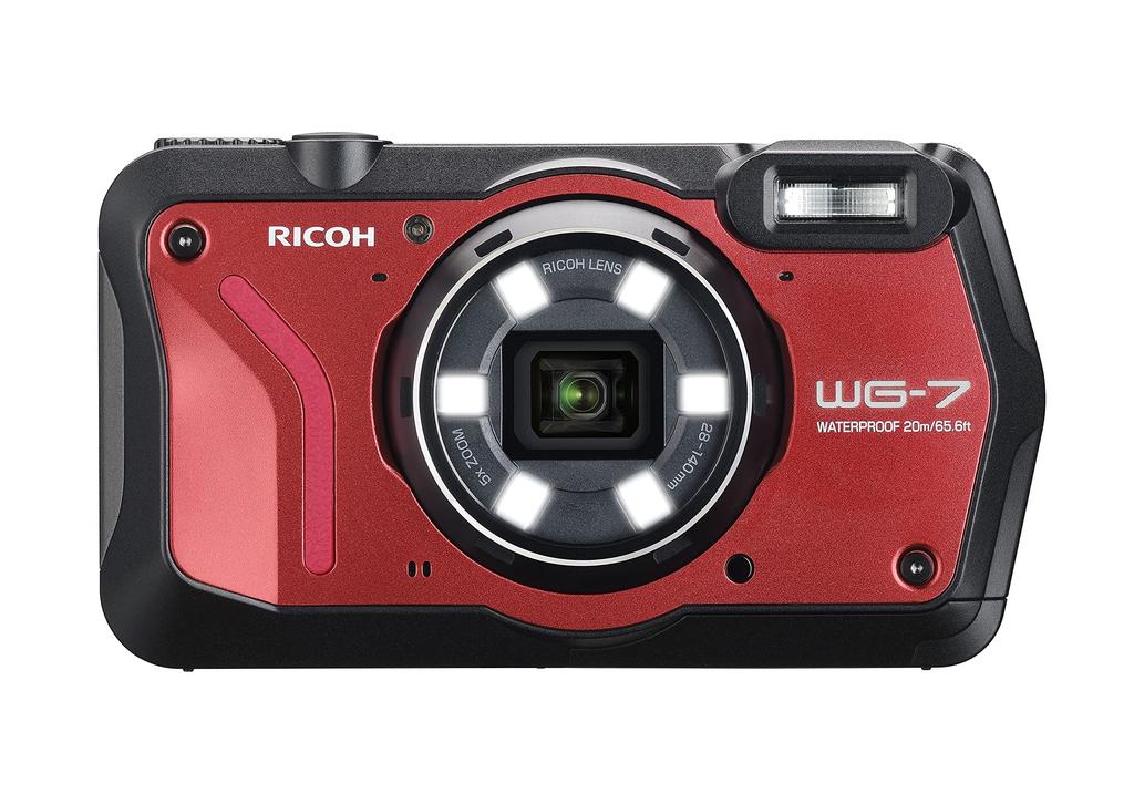 RICOH Red Authentic Outdoor Camera 20m 20 Million Pixels Wide 5x Optical with 6 Ring In Construction and Sites Equipped with with Web Camera 3110 WG-7
