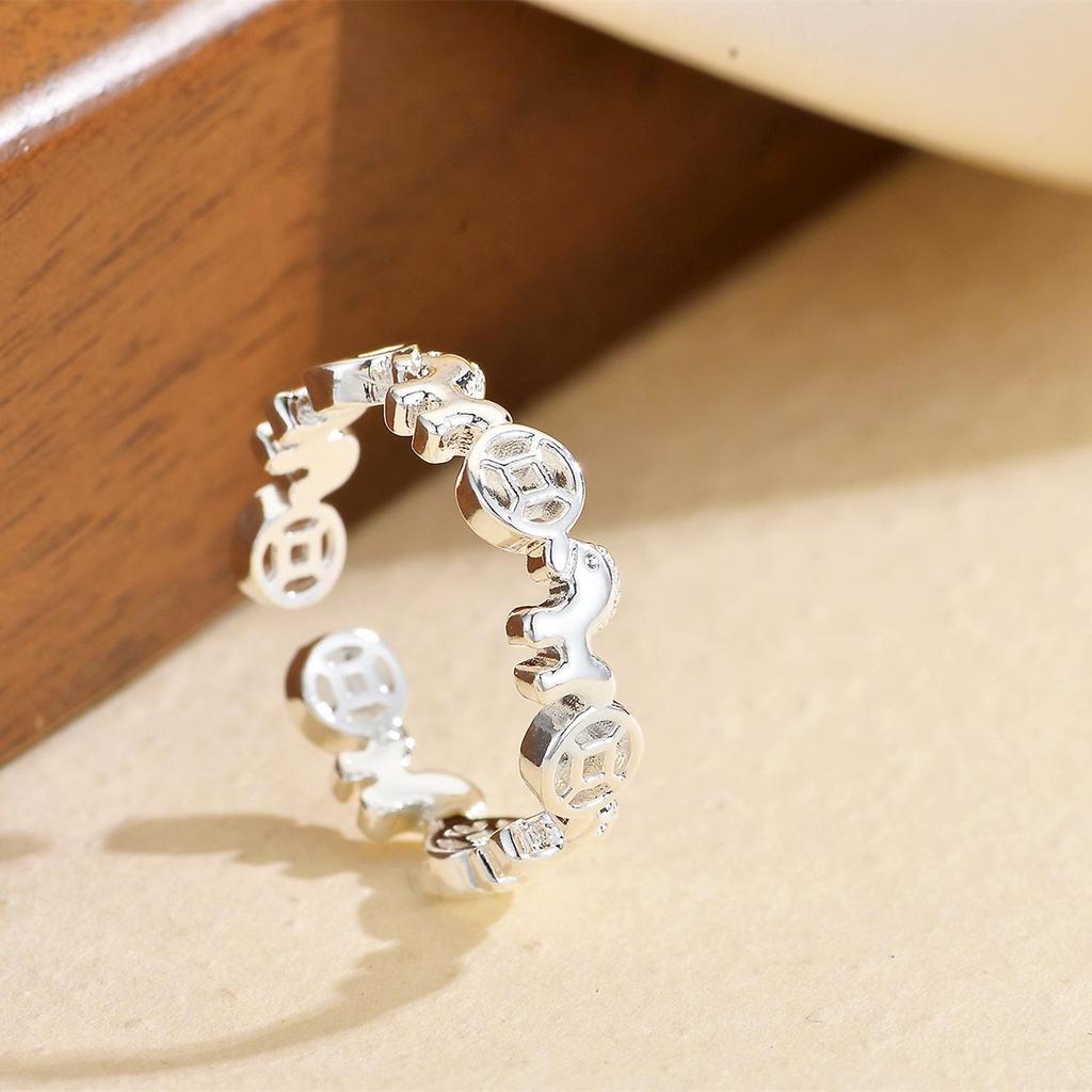 Кольцо со знаком Зодиака Лошадь: 2026 год Лошади Бронзовая монета Маленькое украшение