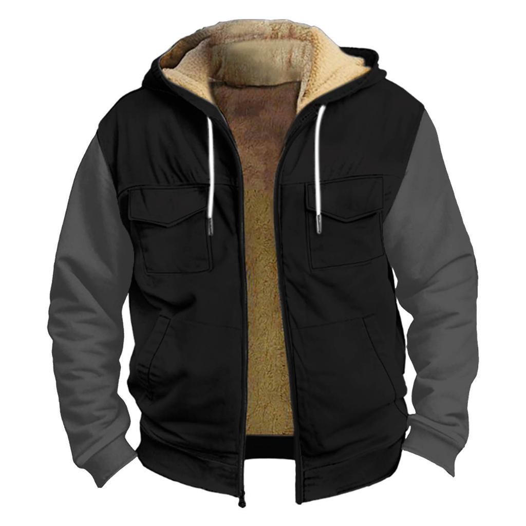 Men's Thickened Button Double Pocket Jacket With Pocket Insert Cotton Jacket