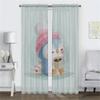 Cute Animals Home Interior Curtains 2 Pieces Window Curtain for Room 2 Panel Tulle for Bedroom Shades Partition Living Kitchen