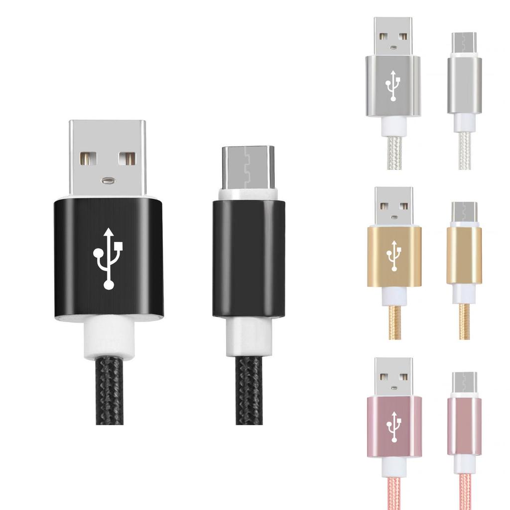 Прочный и стильный нейлоновый прочный плетеный кабель USB-C Type-C 3.1 для синхронизации данных и зарядки
