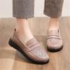 Мода 2024 года, летняя обувь для мам, сандалии из натуральной кожи, удобная мягкая подошва, полые женские туфли для женщин среднего и пожилого возраста, женские мокасины