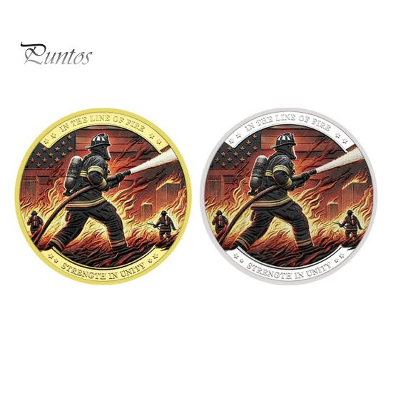 1 Pc/3 Pcs/5 Pcs Firefighter Souvenir Coin Fireman Rescue Department Souvenir Coin Lightweight Firefighter Collectible Coin for Boss Day Employee