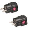 Переходник для путешествий за границу Eleplug Value набор из 2 штук тип SE тип SE 10А 250В Товар, для которого одобрено исключение из правил Road Warrior