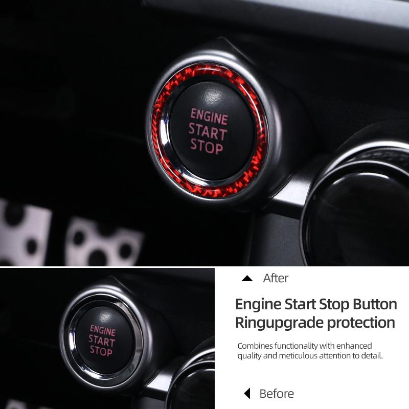 Для Subaru BRZ/Toyota GR86 2026- Накладки-стикеры на кнопку запуска двигателя Start-Stop из углеродного волокна Аксессуары для тюнинга интерьера автомобиля