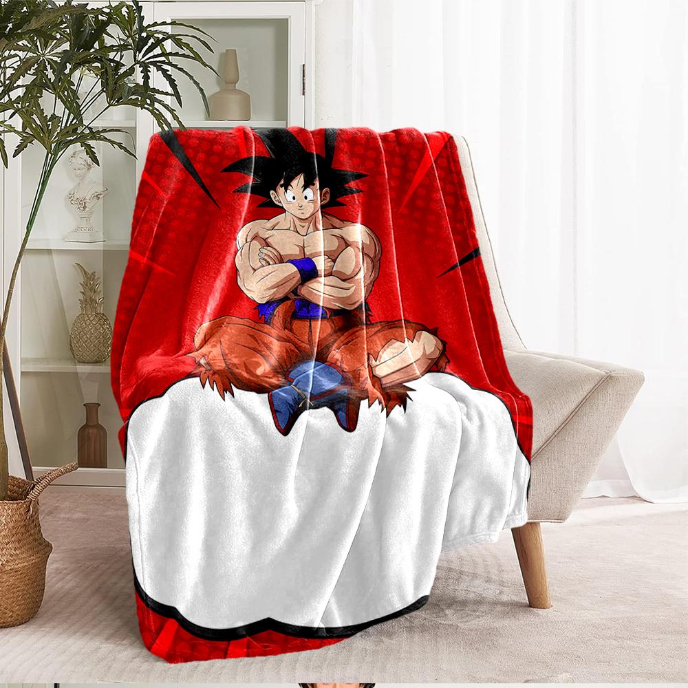 Плед с принтом на тему Dragon Ball - Идеально подходит для дивана, кровати, путешествий и использования на открытом воздухе | Можно стирать в машине, уютный и прочный.