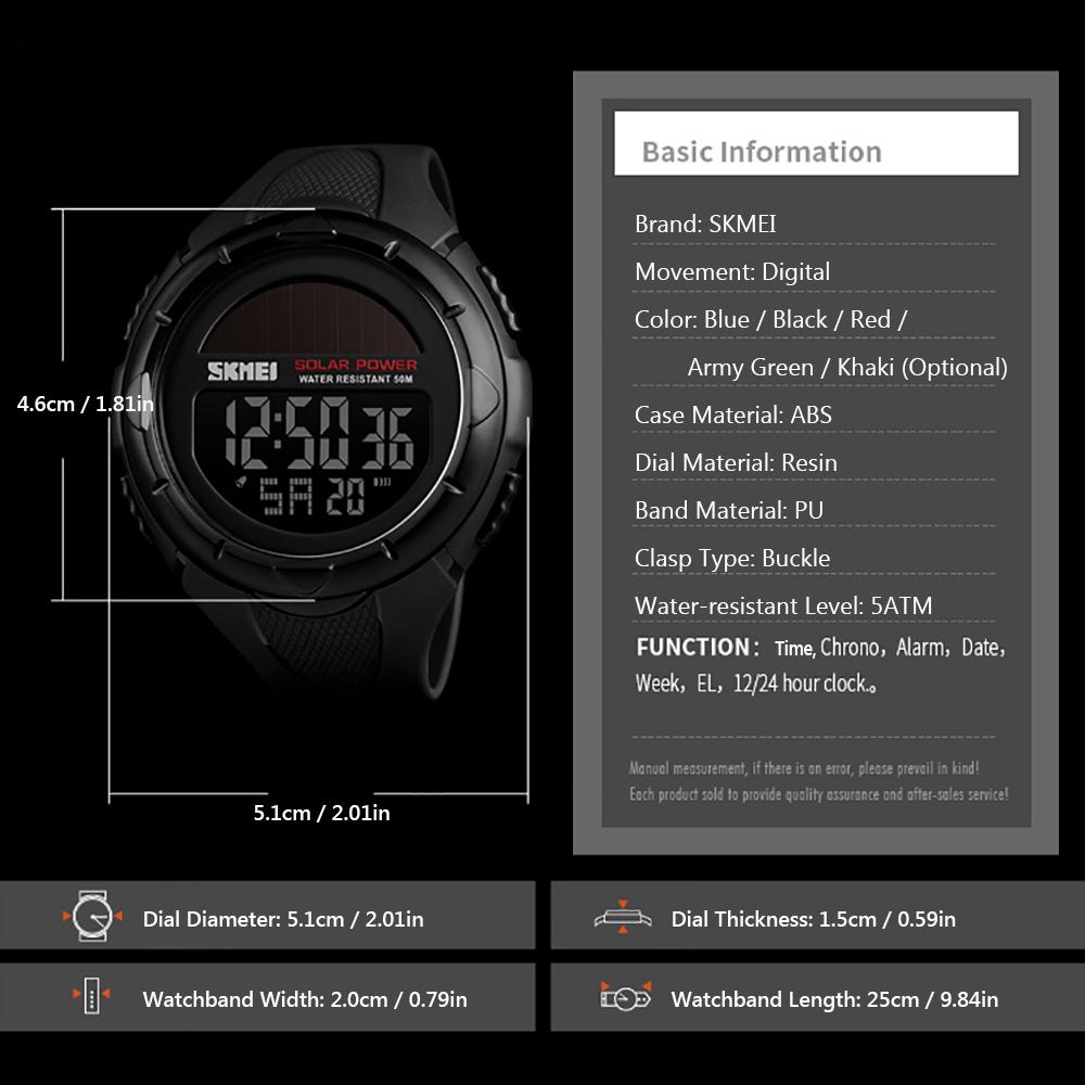 SKMEI 1405 Модные повседневные спортивные аналогово-цифровые часы на солнечной батарее с кожаным ремешком