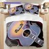 1PC Music, guitar Theme Bedding Quilt Set Quilt Cover Pillowcase Home Decoration Birthday Gift (1 * duvet cover + 8 * pillowcase, without core)
