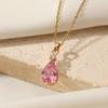 Розовое ожерелье с подвеской в виде капли воды для женщин 2025 Новое Модное ожерелье для вечеринки Свадебные ювелирные аксессуары