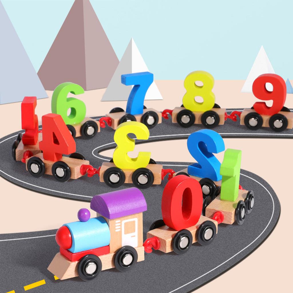 11 Sections Number Train Toy Early Educational Counting Number Train Building Blocks for Children