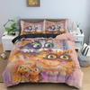 Luxury New 3D Print Watercolor Cartoon Cat Pattern Quilt Cover Bedding Set Bedroom Decor Duvet Covers Pillowcase King Single