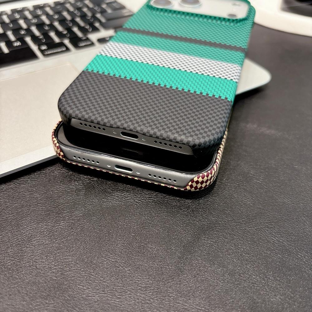 Magnetic Stripe Pattern Carbon Fibre For Magsafe Case For iPhone 18 17 Air 16 15 Pro Max Wireless Charging Shockproof Hard Cover