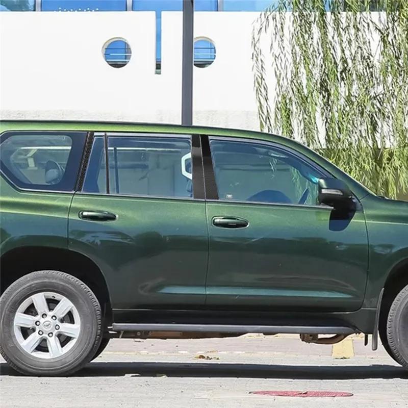 Для Toyota Land Cruiser Prado 120 150 2011-2018 карбоновая накладка на оконную колонку, внешняя декоративная наклейка, 3D-панель