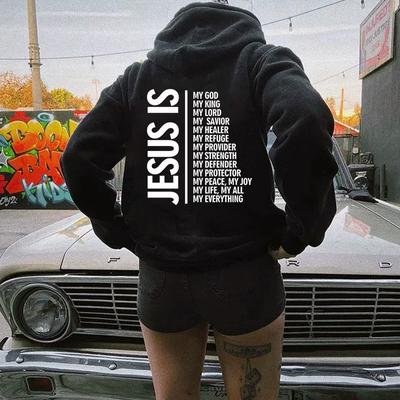 Осенне-зимний свитер с модным принтом в виде букв, капюшоном, воротником-рюкзаком, флисовым рукавом, женский свитер