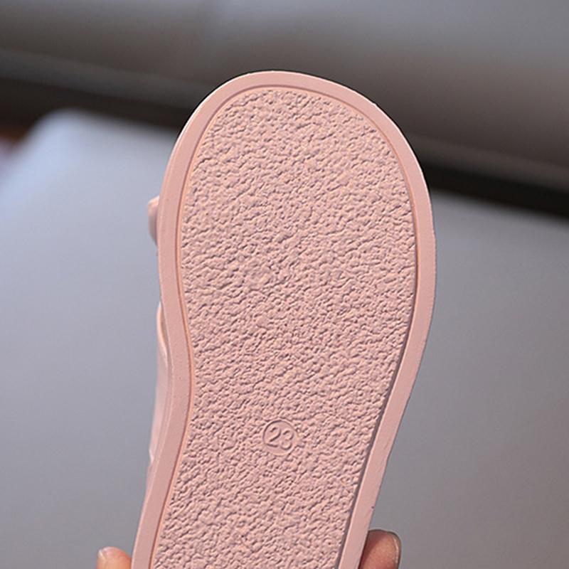 Children's Girls Comfortable Simple Solid Color Cute Bow Soft Bottom Non-Slip Design Outdoor Beach Sandals