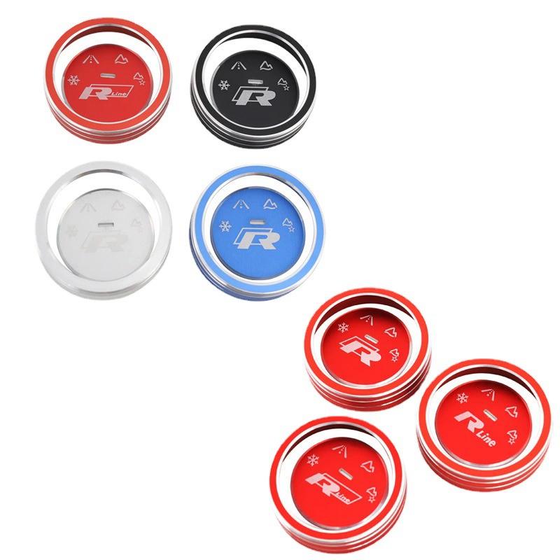 LMN1 VW 2026 Hot 2Pcs 3D Aluminum Interior Driving Mode Knob Ring Decorative Stickers For VW Volkswagen Tituan Tharu TAYRON T-ROC Car