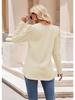 2024 Новая осенняя мода Повседневная круглая горловина однотонная трикотажная жаккардовая женская футболка с рукавами-пузырями и узорами из жареного теста