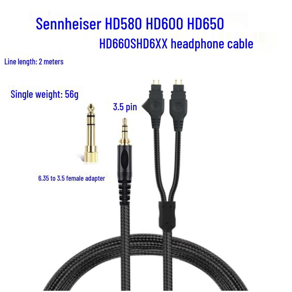 Sennheiser HD580/HD600/HD650/HD660S/HD6XX Gaming Headset Connection Cable