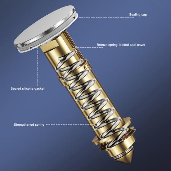 Латунный сердечник Заглушка для раковины Нержавеющая сталь Сливной фильтр для раковины в ванной комнате Легкая установка Защита от засоров Фильтр