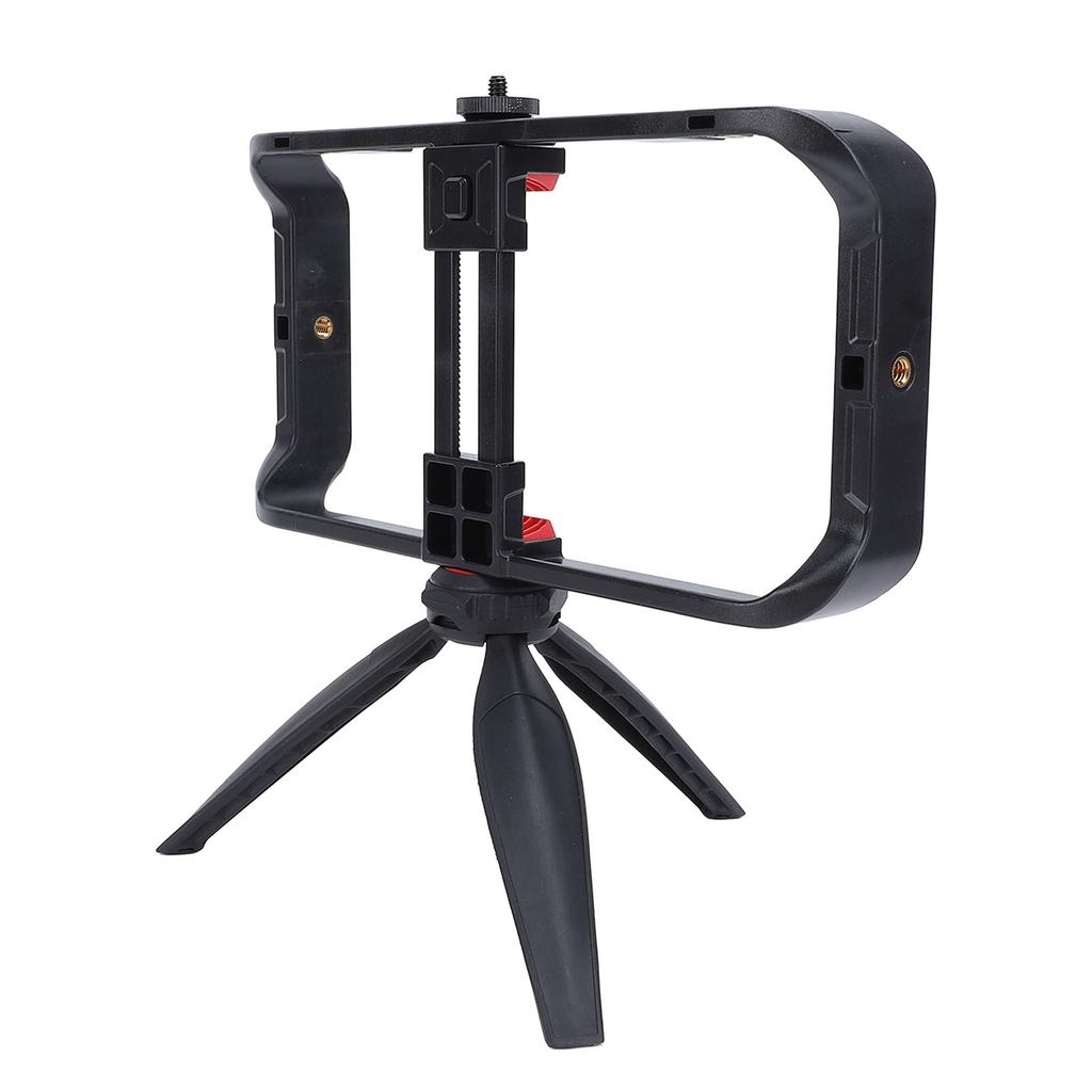 Smartphone Video Rig Filmmaking Vlogging Case Stabilizer Rig with Tripod Cold Shoe Mount 1 4 Inch Screw Interface for