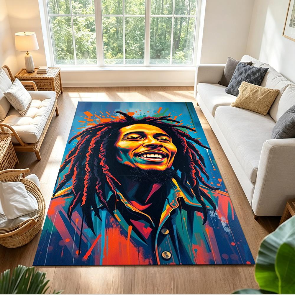 Bob Marley Floor Rug Office Rug Perfect for Hallway Game Room Decorate room Dining Room Antislip Carpet Decorate Offices