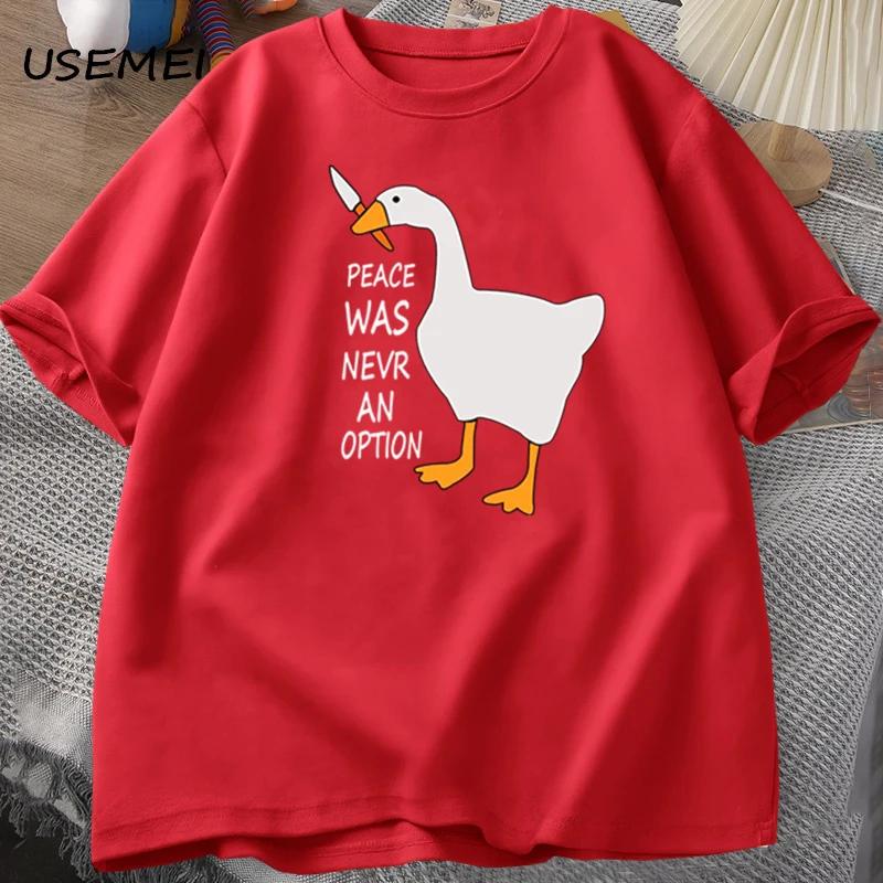 Футболки Goose Peace Was Never An Option для мужчин и женщин, летние, хлопковые, модные, для отдыха, крутые, мужская одежда, футболка с коротким рукавом